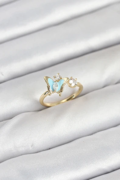 Pirinç Gold Renk Kelebek Model Kadın Yüzük ürün görseli