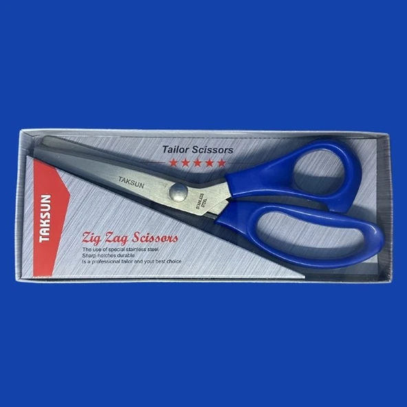 Taksun Makas Plastik Saplı Sürfile Zigzag 9" (23cm) - Resim 2