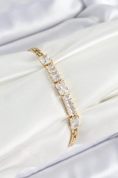 Xuping Pirinç Parçalı Su Yolu Model Gold Renk Kadın Bileklik - TJ-BB7482 ürün görseli