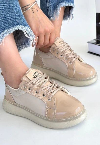 Piona Bej Rugan Bağcıklı Spor Ayakkabı - Resim 5