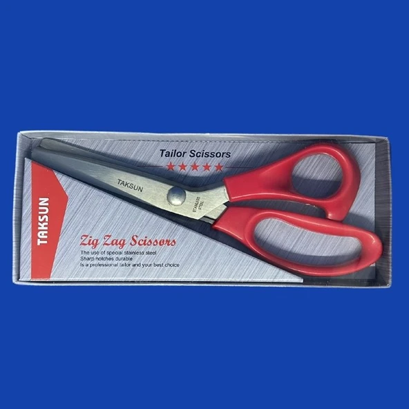 Taksun Makas Plastik Saplı Sürfile Zigzag 9" (23cm) ürün görseli