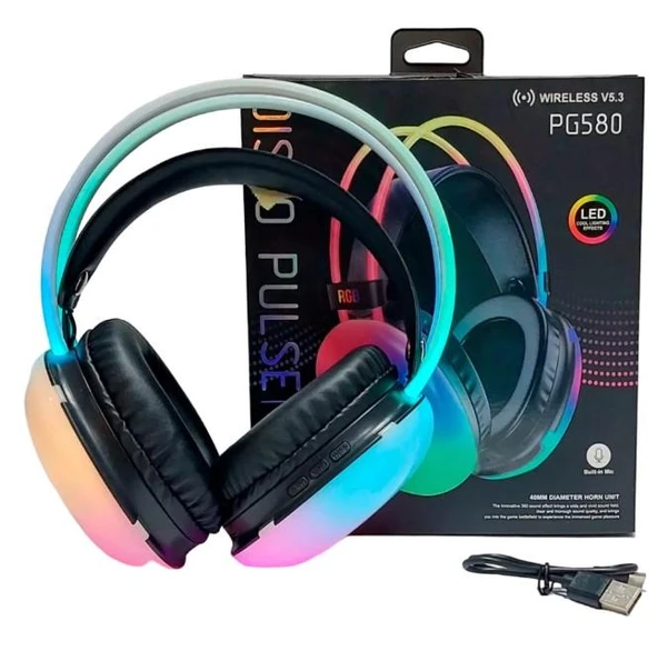PG-580 RGB Buluetooth Kulaküstü Kulaklık - 5