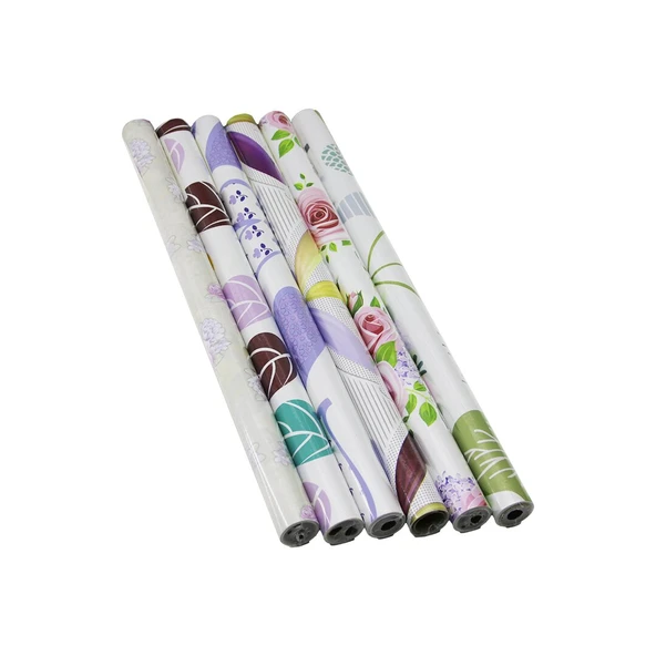 RENKLİ ÇİÇEKLİ - DESENLİ 45CM X 2MT FOLYO YAPIŞKANLI DUVAR KAĞIT (5250) - 1