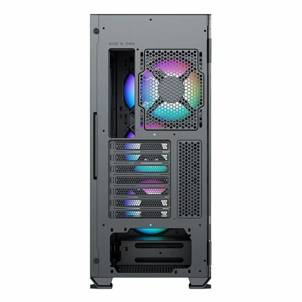 PowerBoost PB-P3720B 850W 80+ Bronz USB 3.2 ARGB eATX Mid Tower Siyah Kasa - Resim 4