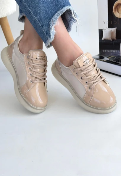 Piona Bej Rugan Bağcıklı Spor Ayakkabı - Resim 11