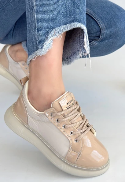 Piona Bej Rugan Bağcıklı Spor Ayakkabı - Resim 10