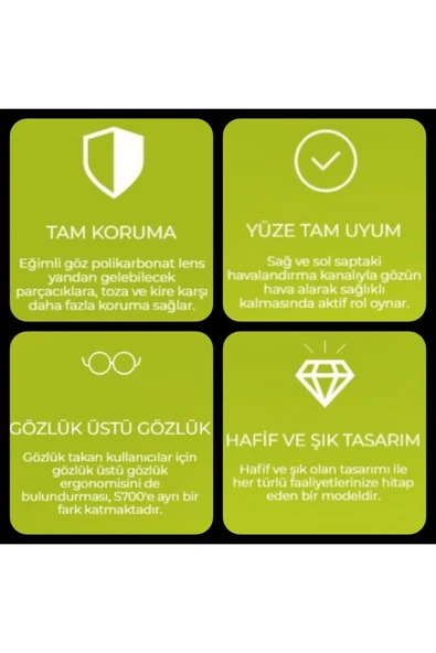 BERRU PAZARLAMA KORUYUCU GÖZLÜK - İŞ GÖZLÜĞÜ - (3 ADET) - 6