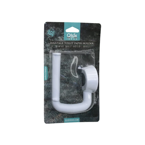 QLUX L-00107 AVANTAGE TUVALET KAĞITLIK BEYAZ PLASTİK YAPIŞKANLI - VİDALI MONTAJ (5250)