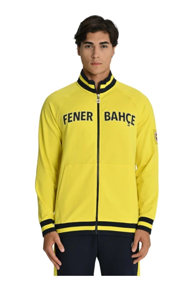 Fenerbahçe Sarı Tribün Lazer Kutulu Arma Detay Erkek Sweatshirt - 2