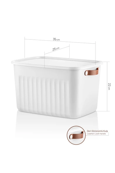 Mithra Life 3 lü 3 Renkli 15 lt Çok Amaçlı Kapaklı Organizer Saklama Kabı Kutu MIT1266 - Resim 3