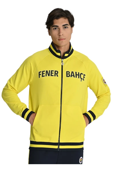 Fenerbahçe Sarı Tribün UV Baskılı Arma Detay Erkek Sweatshirt - 3