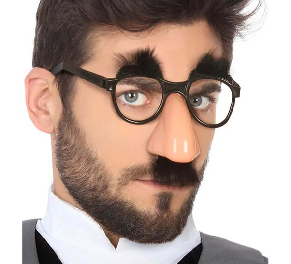 Eğlenceli Kılık Değiştirme Kaş Bıyık Mizah Gözlüğü 9x13 cm (5250) - 3