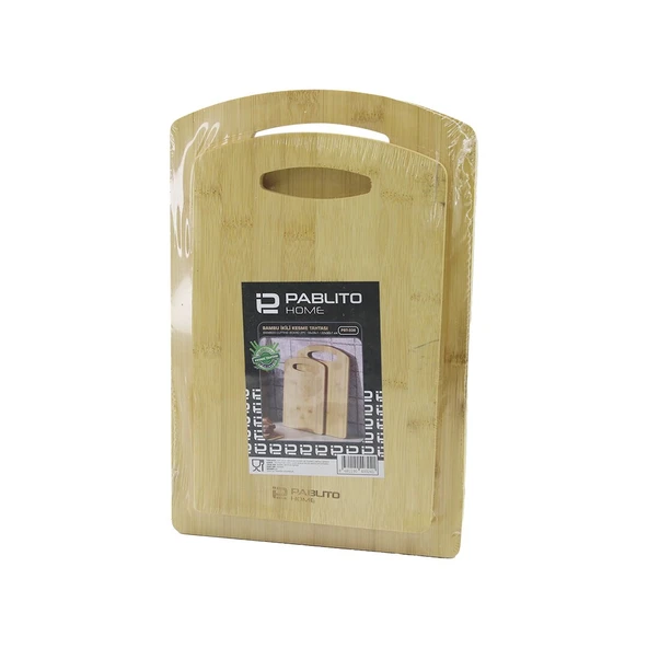2PCS SET AHŞAP BAMBU KESİM PANOSU - KESME TAHTASI 18X28X1CM--22X32X1CM (5250)