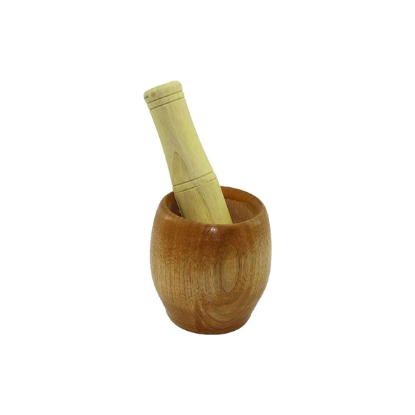AHŞAP BAMBU HAVAN SARIMSAK DÖVECEK Ç: 7CM--D: 5.8CM--Y: 8.5CM FİLELİ AMBALAJ (5250)