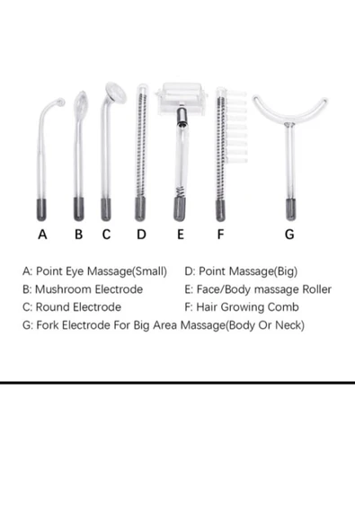 ARAS Yeni Model High Frequency Darsonval Yüksek Frekans Cihazı NEON VE ARGON 7 PROBLU - Resim 4