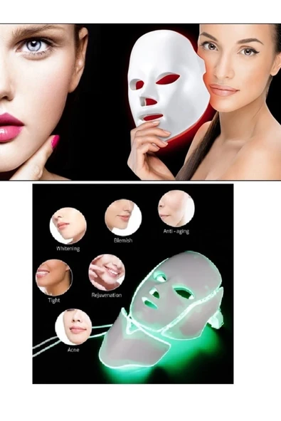 anka lazer Led Terapi Cihazı ( Led Maske) - Cilt Bakım Cihazı -mezoterapi Maskesi 7 Renk Multifonksiyonel - Resim 4