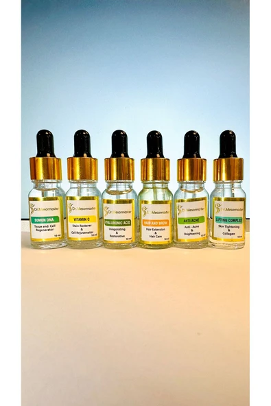 DR MESOMASTER Somon Dna, Vitamin C, Hyaluronic Asid, Hair and Brow, Anti Acne, Lifting Complex Serum Set - Resim 2