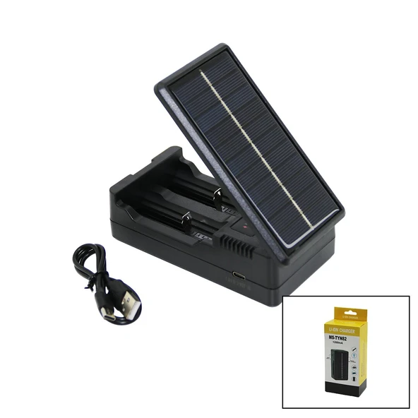 LI-ION CHARGER MS-TYN82  SOLAR - GÜNEŞ ENERJİLİ   2Lİ   PİL ŞARJ  ALETİ  1200mA (5250)