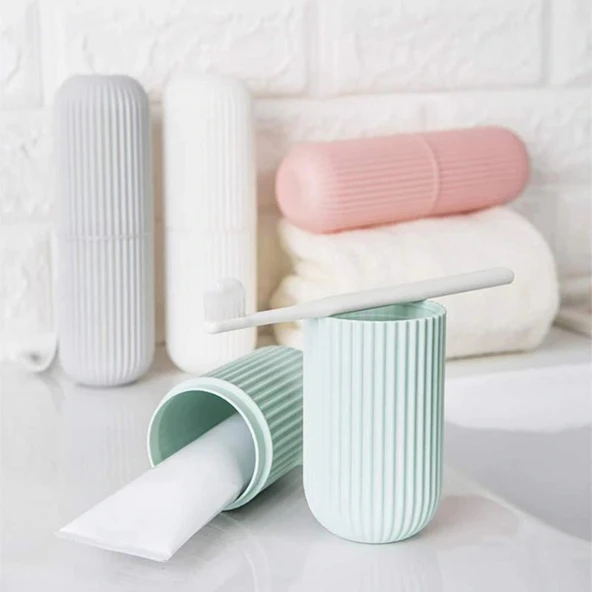 Seyahat Tipi Plastik Diş Fırçası Gözlük Kalem Fırça Erzak Saklama Kabı Düzenleme Kalemlik (5250) - 4