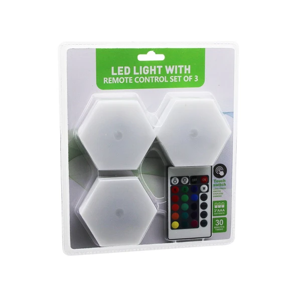 3PCS - ALTIGEN - RGB KUMANDALI - PİLLİ - DOKUNMATİK LAMBA SETİ 6 LED (5250)