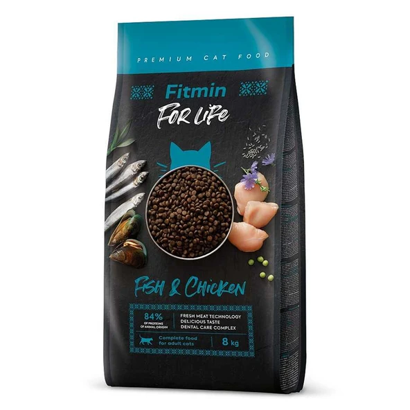 Fitmin Forlife Fish Chicken Tavuklu Balıklı Yetişkin Kedi Maması 8 Kg