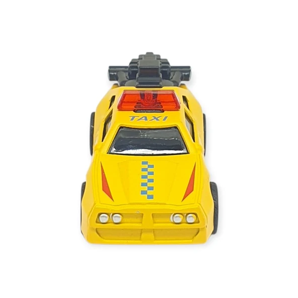 Çek Bırak Metal Küçük Arabalar 8 cm - SH40031 - Sarı Taxi - Resim 4