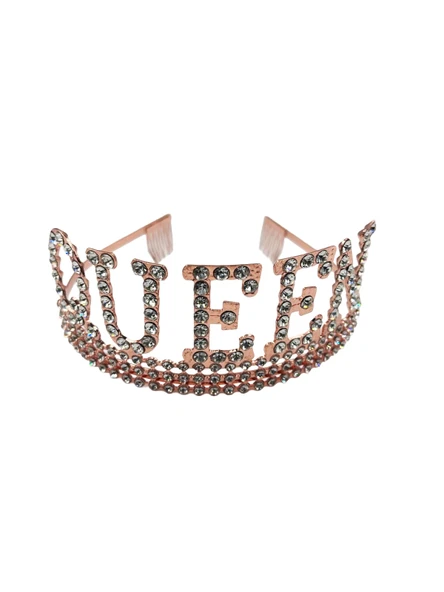 Metal Taşlı Lüks Queen Taç Rose Gold ürün görseli 1