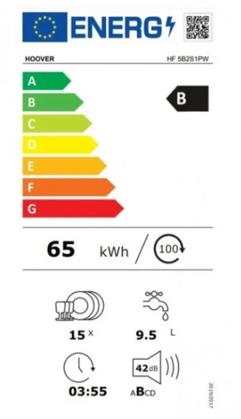 Hoover Hf 5B2S1PW-17 10 Programlı Wi-Fi Bulaşık Makinesi - 5