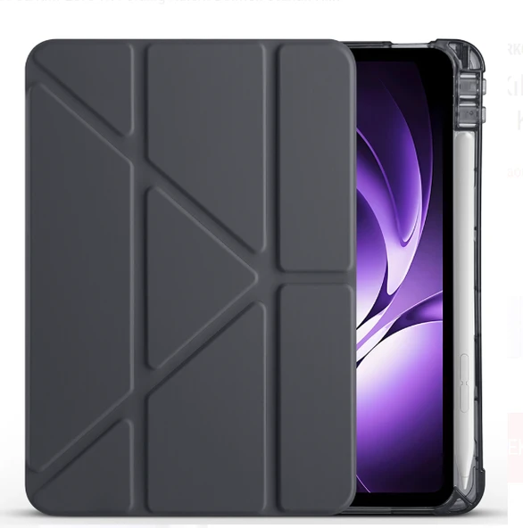Redmi Pad K 8.8 inç Uyumlu Kalem Bölmeli Uyku Modlu Katlanabilir Trifolding Tablet Kılıfı - Resim 14