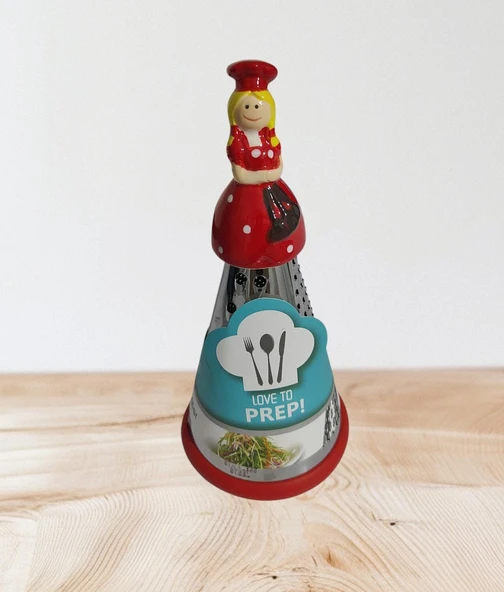 PORSELEN ŞEF KADIN ŞAPKALI PASLANMAZ ÇELİK RENDE