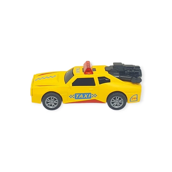 Çek Bırak Metal Küçük Arabalar 8 cm - SH40031 - Sarı Taxi - Resim 2