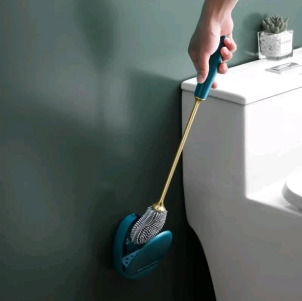 DUVARA MONTE YAPIŞKANLI YEŞİL RENK TUVALET FIRÇASI - 3