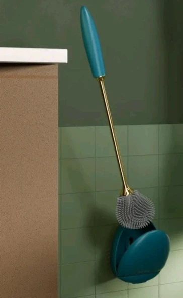 DUVARA MONTE YAPIŞKANLI YEŞİL RENK TUVALET FIRÇASI - 4