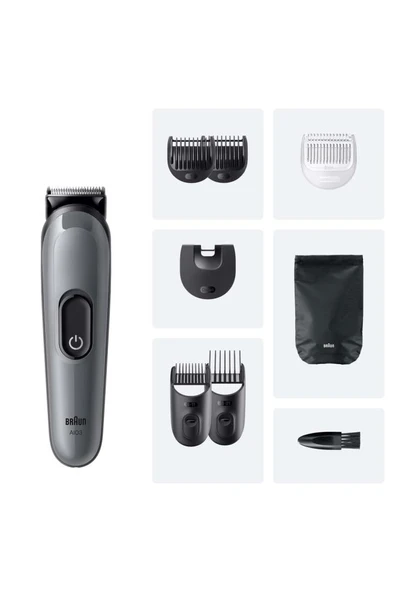 Braun  AIO3540 Hepsi Bir Arada Series 3, 8’i 1 arada Tıraş Kiti, Keskin Bıçak, 14 Uzunluk - 6