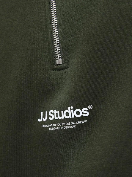 Jack Jones Soho Relax Fit Yaka Fermuarlı Erkek Sweat 12278793 - Resim 8