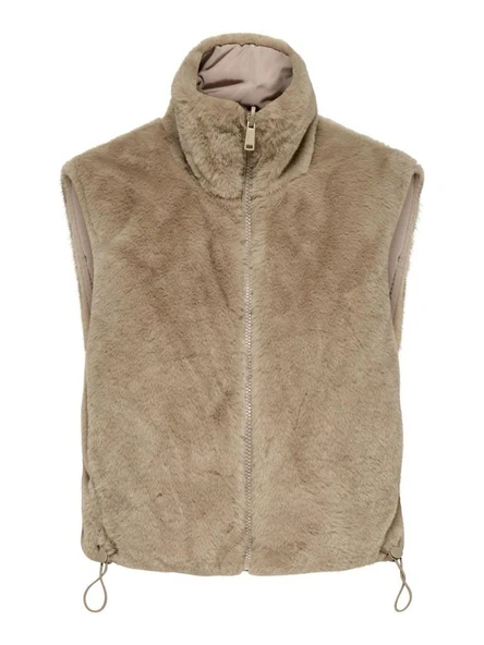 Only Dana Faux Fur Polar Kadın Yelek 15348986 - Resim 11