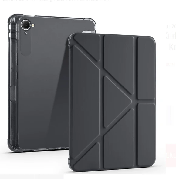 Redmi Pad K 8.8 inç Uyumlu Kalem Bölmeli Uyku Modlu Katlanabilir Trifolding Tablet Kılıfı ürün görseli 1