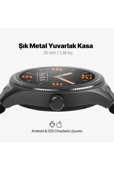 Ttec Tempus 35mm TFT Ekranlı Yuvarlak Metal Kasa Akıllı Saat VİTRİN - Resim 3