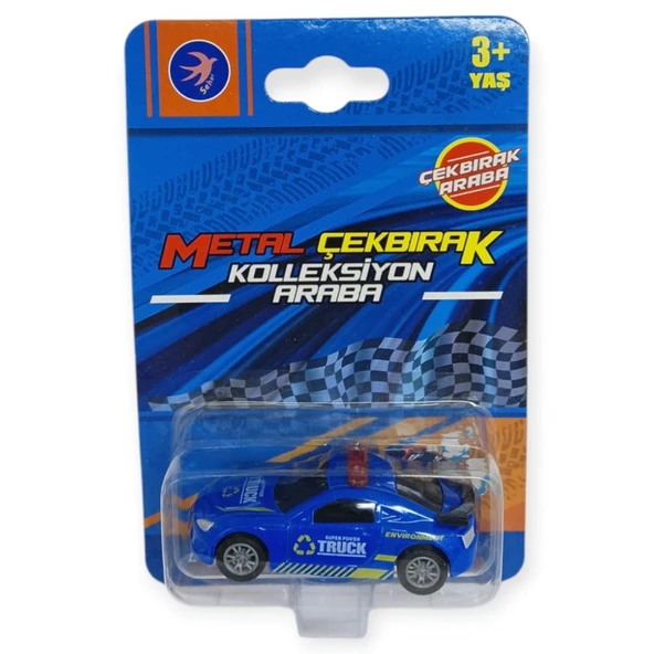 Çek Bırak Metal Küçük Arabalar 8 cm - SH40031 - Mavi - Resim 5