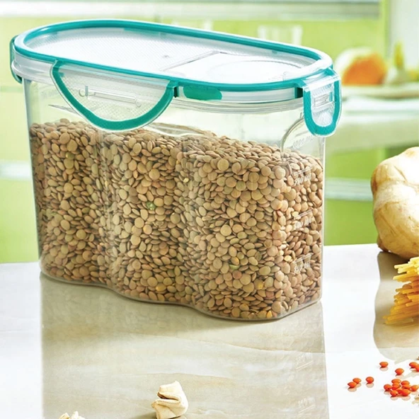 Kilitli Kapaklı Contalı Hava,Su Sıvı Geçirmez 1,7 Litre Erzak Saklama Kabı-SA585 (5250) - 2