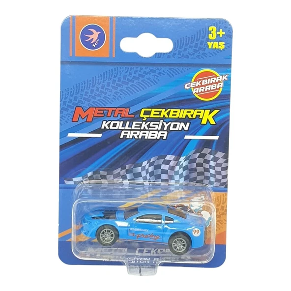 Çek Bırak Metal Küçük Arabalar 8 cm - SH40031 - Mavi Racing - Resim 5