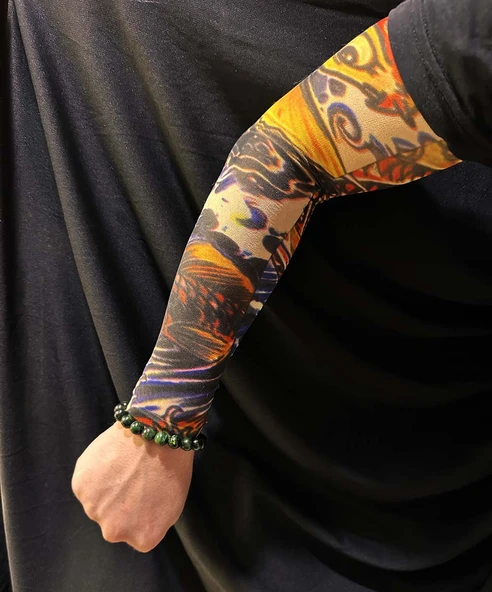 Çorap Dövme Giyilebilir Kol Bacak Dövmesi Likralı 2 Adet Model 27 (5250)