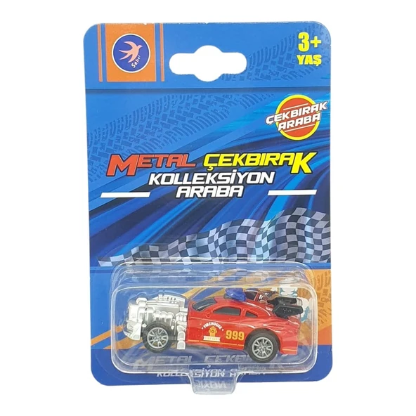 Çek Bırak Metal Küçük Arabalar 8 cm - SH40031 - Kırmızı - Resim 5