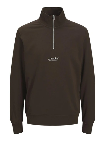 Jack Jones Soho Relax Fit Yaka Fermuarlı Erkek Sweat 12278793 - Resim 7