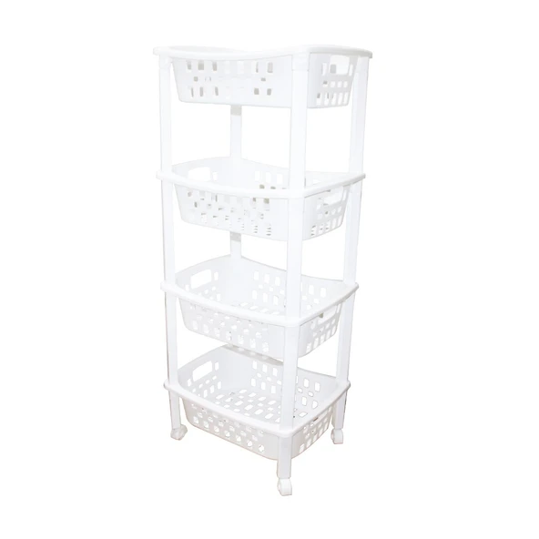 4 KATLI SEPET DÜZENLEYİCİ - RAF ÜNİTESİ TEKERLEKLİ 400X295X960MM (5250)