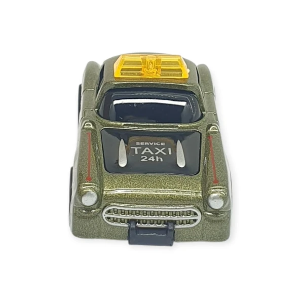 Çek Bırak Metal Küçük Arabalar 8 cm - SH40031 - Haki Taxi - 4