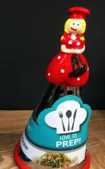 PORSELEN ŞEF KADIN ŞAPKALI PASLANMAZ ÇELİK RENDE - 2