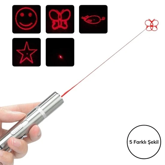 Usb İle Şarj Edilebilen 3In 1 Kırmızı Işık +Beyaz Led Meşale Işık + Uv El Feneri Kedi Lazeri (5250) - 4