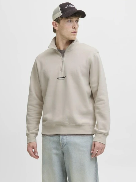 Jack Jones Soho Relax Fit Yaka Fermuarlı Erkek Sweat 12278793 ürün görseli 1