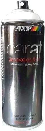 Motip Carat Ral 9010 Parlak Beyaz Akrilik Boya 400 ml Germany